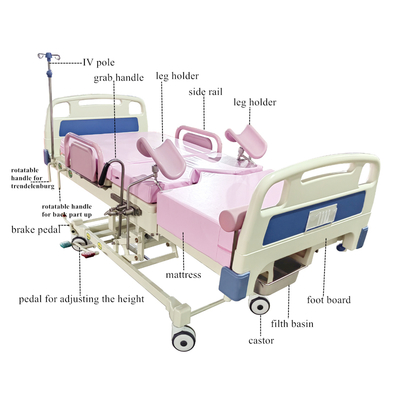 Ergonomic Hydraulic Birthing Bed For Labor & Delivery With Easy Foot-Pedal Control