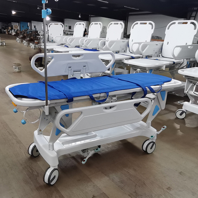Manual Patient Transfer Stretcher Heavy-Duty Medical Transport Trolley