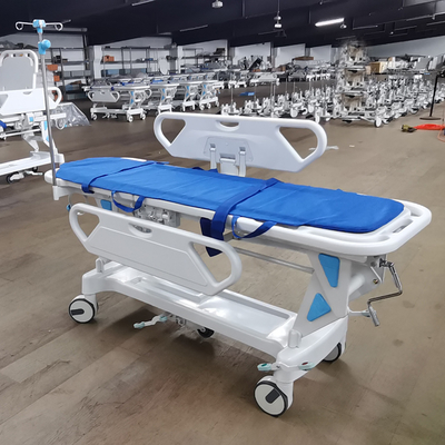 Adjustable Height Patient Transfer Trolley Manual Emergency Stretcher