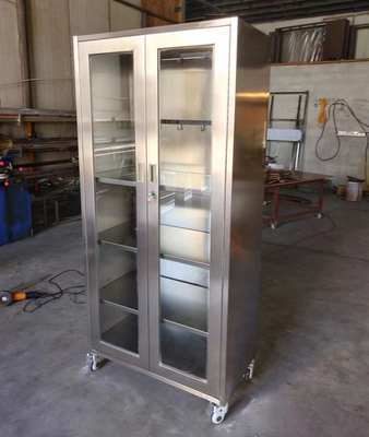 Armoire médicale mobile en acier inoxydable à roues pour instruments et fournitures