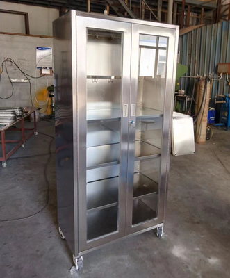 Armoire médicale mobile en acier inoxydable à roues pour instruments et fournitures