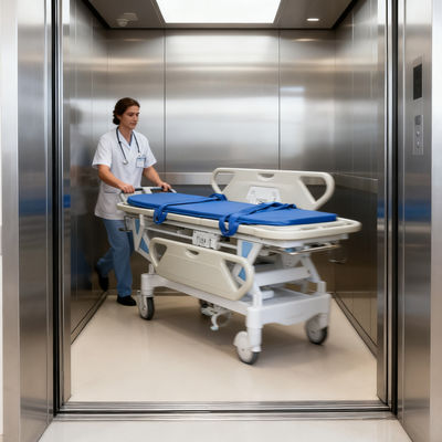 Adjustable Manual Emergency Stretcher Cart with Wheels (Non-Powered)