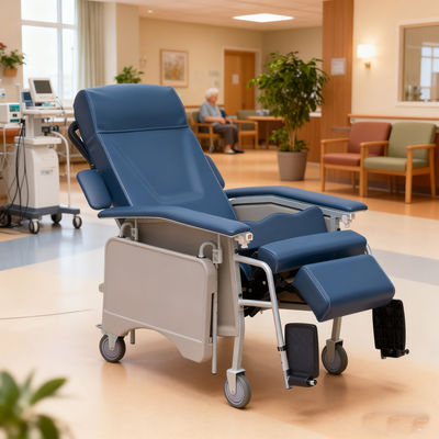 Manual 3-Position Recliner Geri Chair for Elderly Care and Comfort